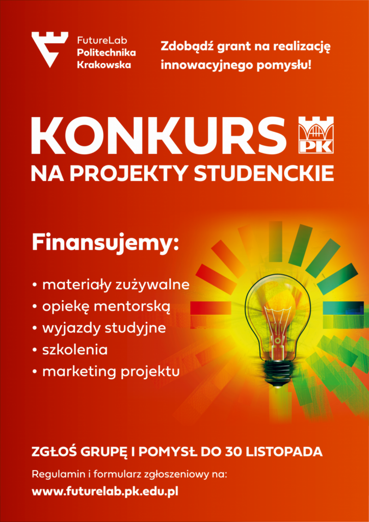 Plakat: konkurs na projekty studenckie